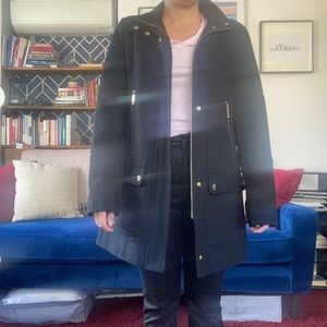 Michael Kors black pea coat with zipper, size small